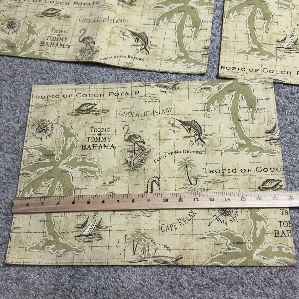 Tommy Bahama Placemats LOT of 7 Tropic Of Couch Potato 13x18